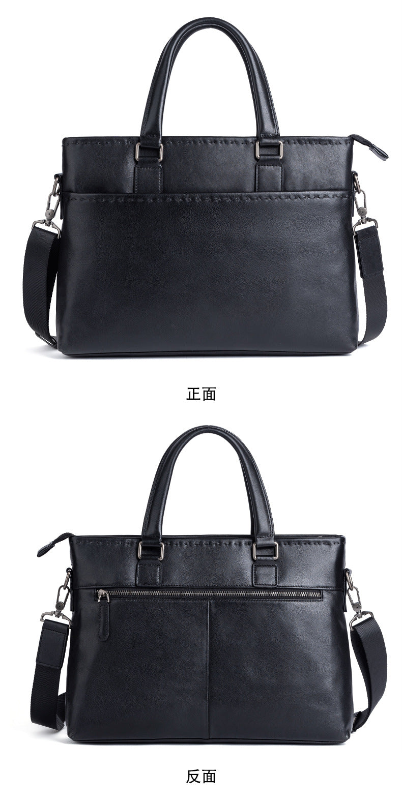 Men's Briefcase Genuine Cowhide Leather Retro Unique Handbag for Men 