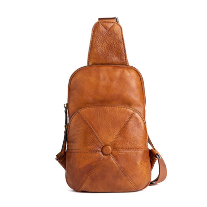 Men's bust bag Genuine cowhide leather business crossbody bag for men 