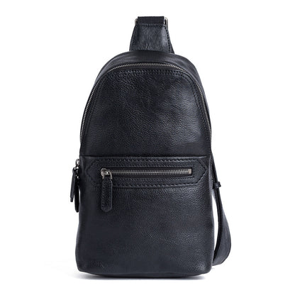 Men's Bust Bag Genuine Cowhide Leather Fashion Business Men's Crossbody Bag 