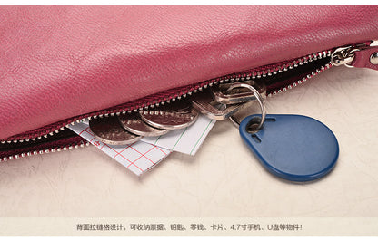 Ladies wallet sheep leather trifold wallet multi-functional ultra-thin large capacity wallet simple long wallet