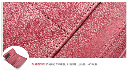 Ladies wallet sheep leather trifold wallet multi-functional ultra-thin large capacity wallet simple long wallet