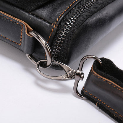 Men's Shoulder Bag Genuine Cowhide Business Briefcase Retro Fashion Men Crossbody Bag