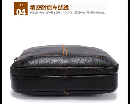 Men's Shoulder Bag Genuine Cowhide Business Briefcase Retro Fashion Men Crossbody Bag