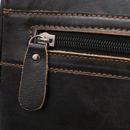 Men's Shoulder Bag Genuine Cowhide Business Briefcase Retro Fashion Men Crossbody Bag