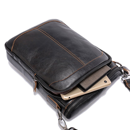 Men's Shoulder Bag Genuine Cowhide Business Briefcase Retro Fashion Men Crossbody Bag