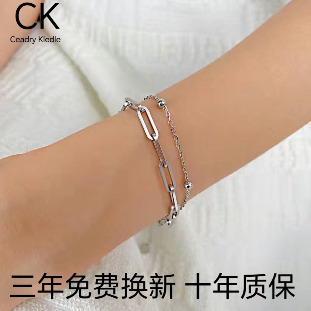 Ceadry kledle レディース ダブル ブレスレットファッションボール 個性 色あせないガール プレゼント