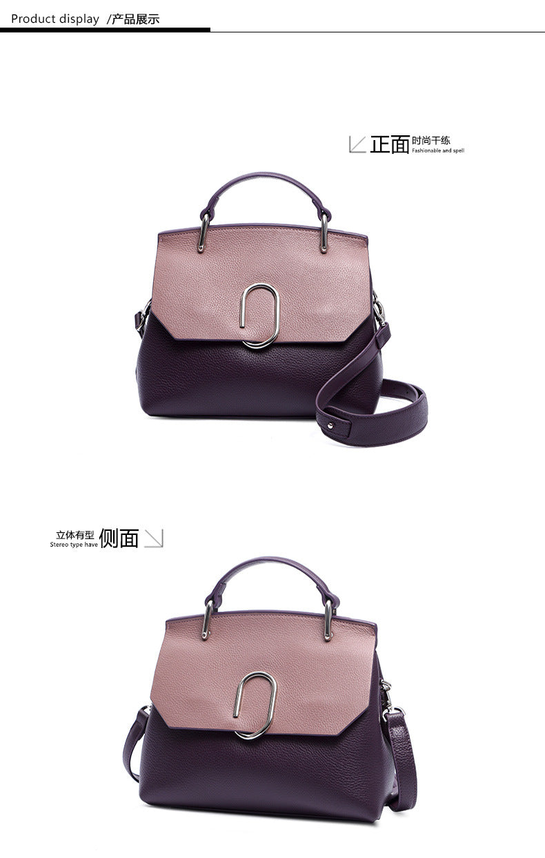 Genuine leather crossbody bag Ladies' handbag that goes with anything Cowhide handbag Seashell bag Elegant shoulder bag. Pochette