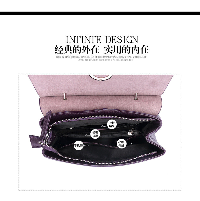 Genuine leather crossbody bag Ladies' handbag that goes with anything Cowhide handbag Seashell bag Elegant shoulder bag. Pochette