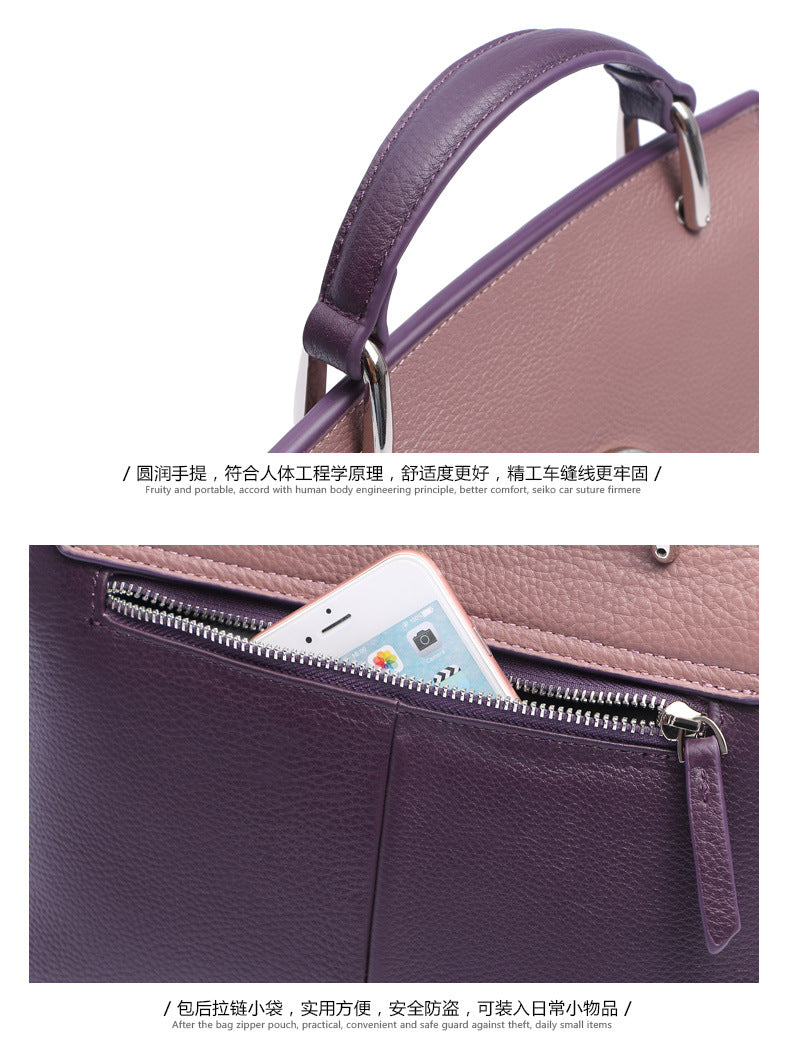 Genuine leather crossbody bag Ladies' handbag that goes with anything Cowhide handbag Seashell bag Elegant shoulder bag. Pochette