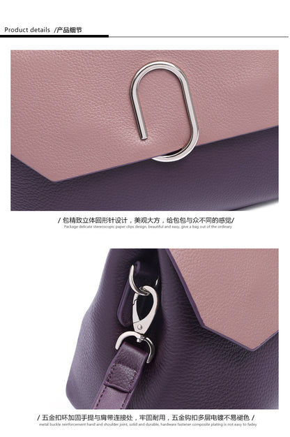 Genuine leather crossbody bag Ladies' handbag that goes with anything Cowhide handbag Seashell bag Elegant shoulder bag. Pochette