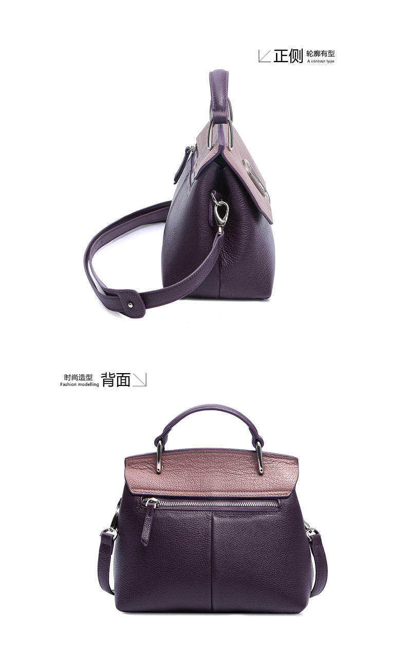 Genuine leather crossbody bag Ladies' handbag that goes with anything Cowhide handbag Seashell bag Elegant shoulder bag. Pochette