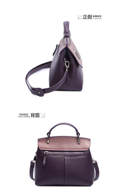 Genuine leather crossbody bag Ladies' handbag that goes with anything Cowhide handbag Seashell bag Elegant shoulder bag. Pochette
