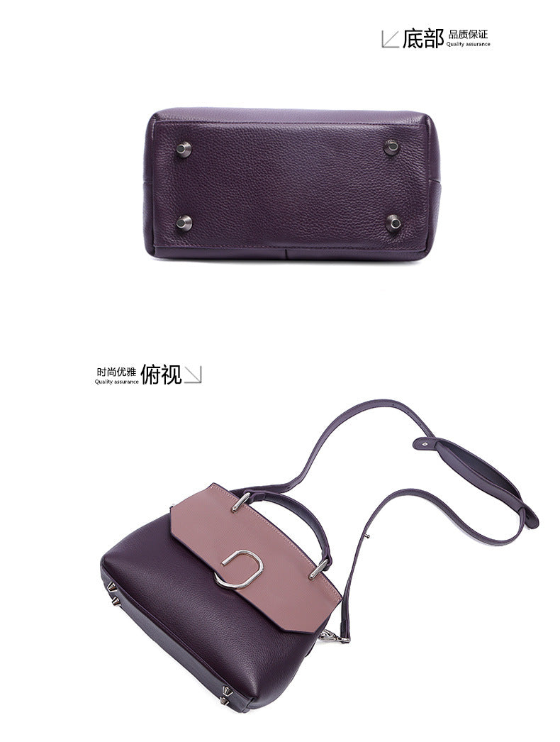 Genuine leather crossbody bag Ladies' handbag that goes with anything Cowhide handbag Seashell bag Elegant shoulder bag. Pochette