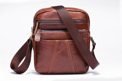 Men's Shoulder Bag Genuine Cowhide Leather Casual Crossbody Bag for Men