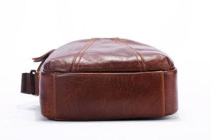 Men's Shoulder Bag Genuine Cowhide Leather Casual Crossbody Bag for Men