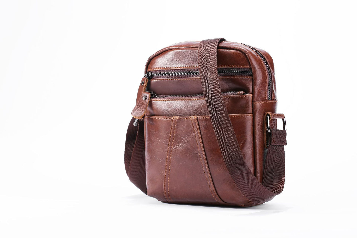 Men's Shoulder Bag Genuine Cowhide Leather Casual Crossbody Bag for Men