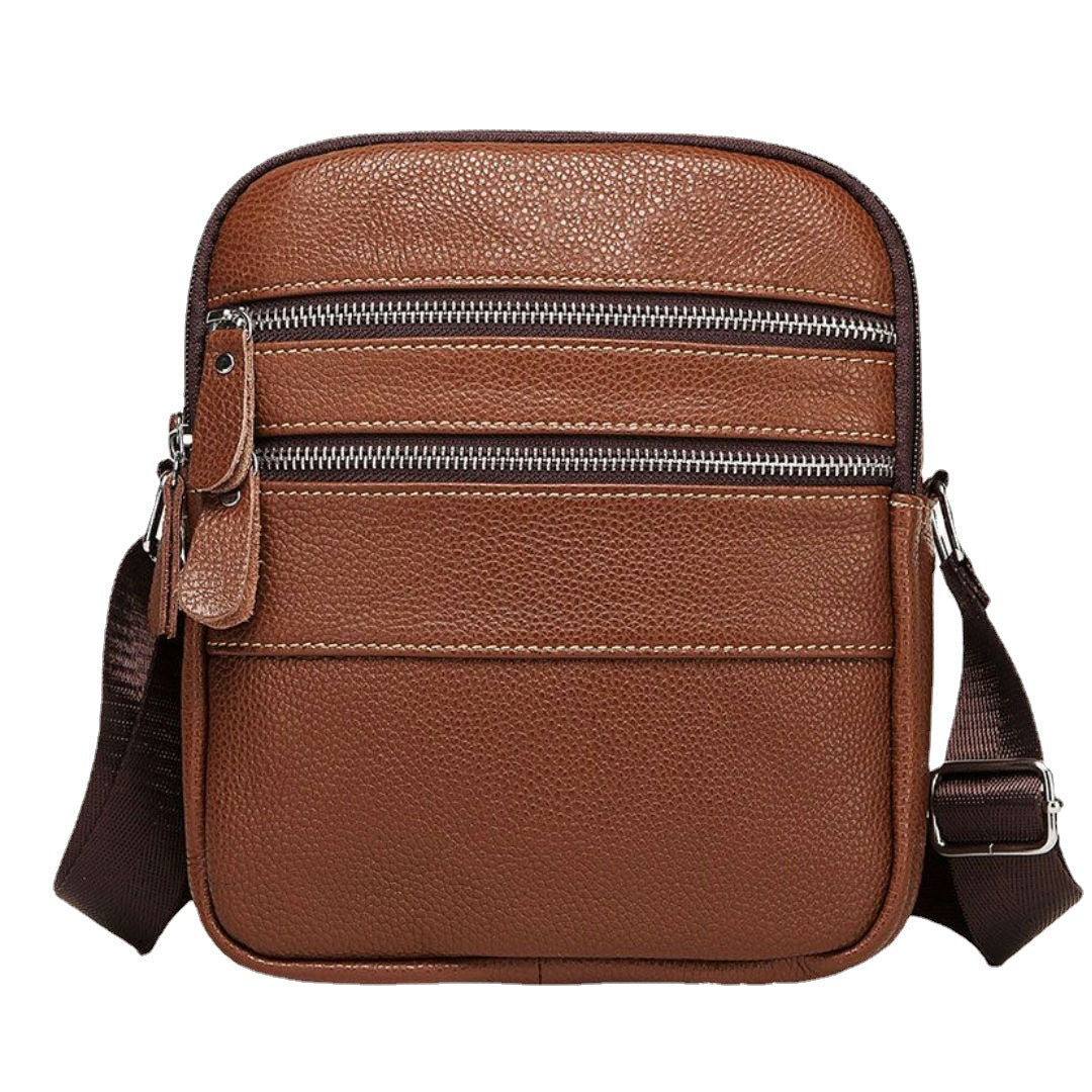 Men's Shoulder Bag Made of Genuine Cowskin Leather Korean Fashion Wear-resistant Crossbody Bag for Men 