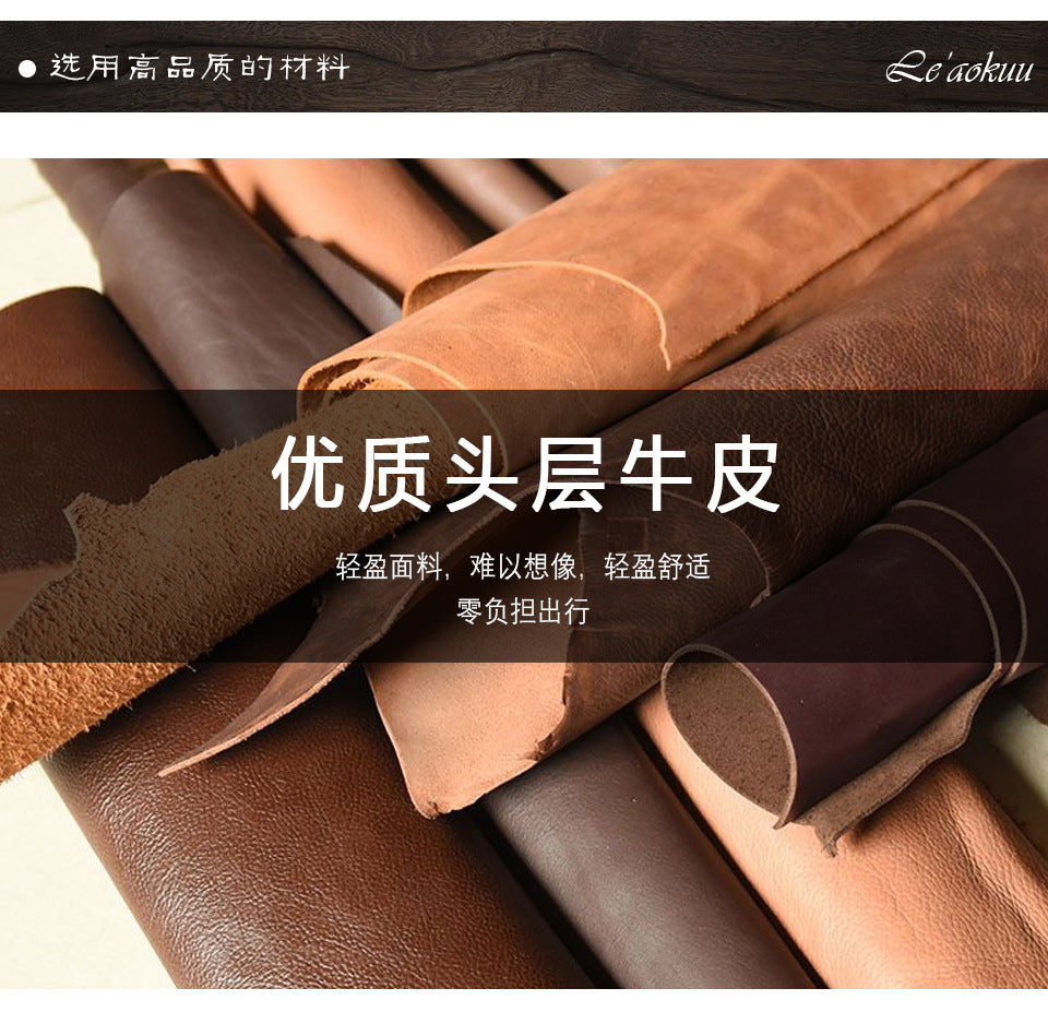 Men's backpack cowhide genuine leather retro casual computer bag for men 