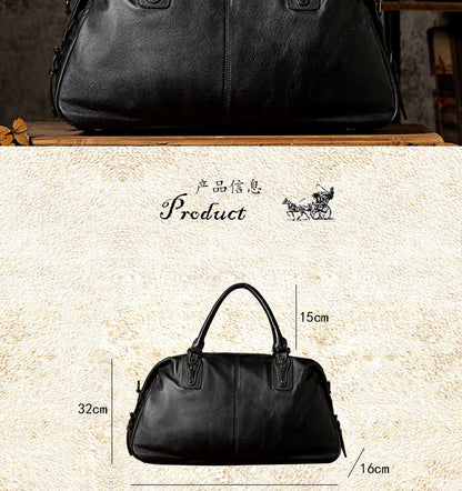 Men's travel bag, handmade genuine cowhide leather, large capacity handbag, business trip, short distance, luggage bag, men's shoulder bag, crossbody bag 