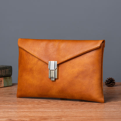 Men's Clutch Bag Cowhide Genuine Leather Retro Casual Men's Handbag 