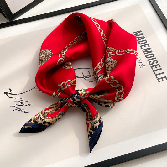 Silk scarf print pattern Thin scarf and blazer Shirt A temperamental scarf that goes with anything