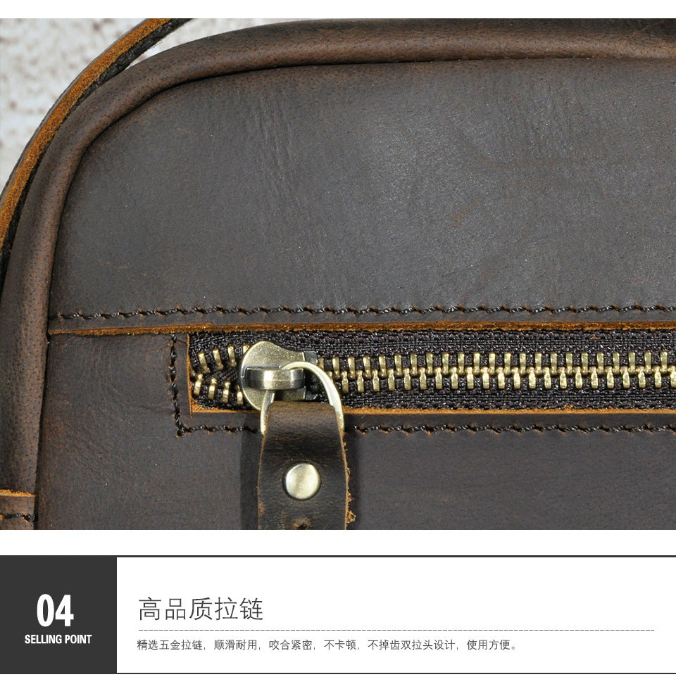 Men's Crossbody Bag Cowhide Genuine Leather Retro Travel Outdoor Men Shoulder Bag 