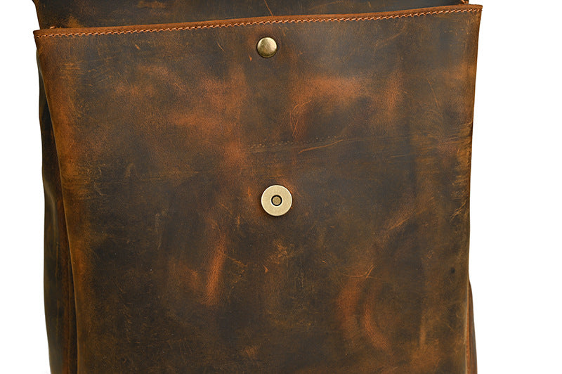 Men's backpack cowhide genuine leather retro casual computer bag for men 