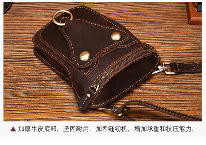 Men's Shoulder Bag Cowhide Genuine Leather Retro Fashion Casual Men's Crossbody Bag 