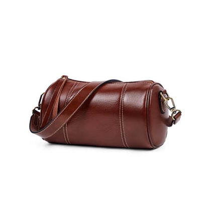 Ladies retro cowhide broadband cylindrical bag underarm bag simple temperament shoulder bag that goes with anything. Pochette