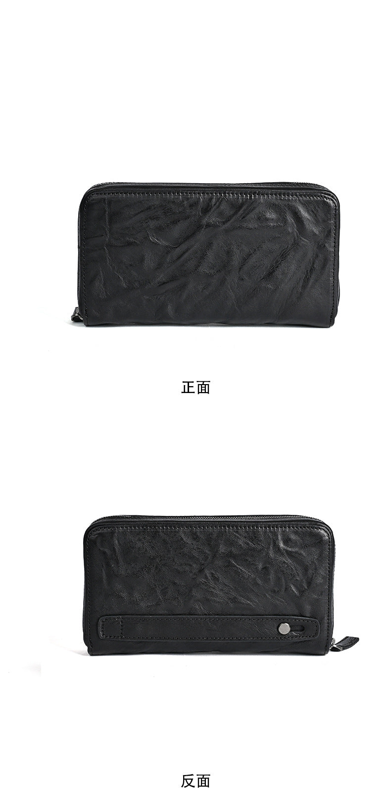 Men's Wallet Cowhide Genuine Leather Clutch Bag Mobile Phone Bag Retro Casual Men's Handbag 