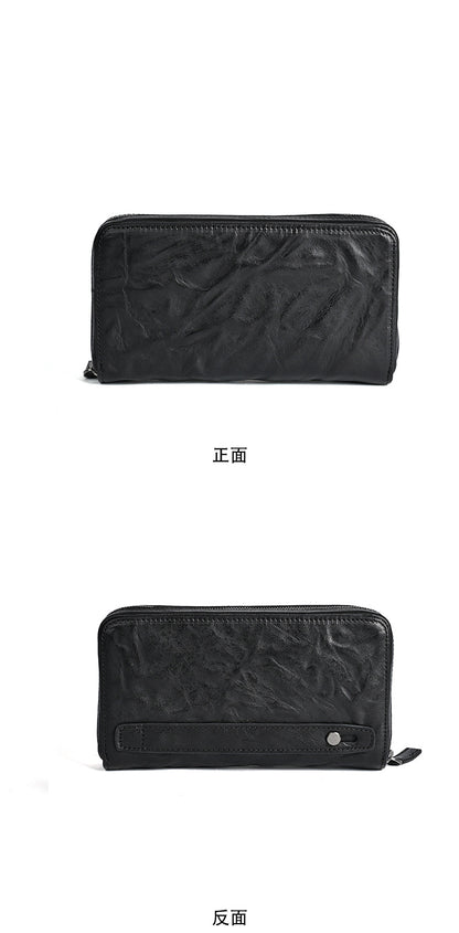 Men's Wallet Cowhide Genuine Leather Clutch Bag Mobile Phone Bag Retro Casual Men's Handbag 