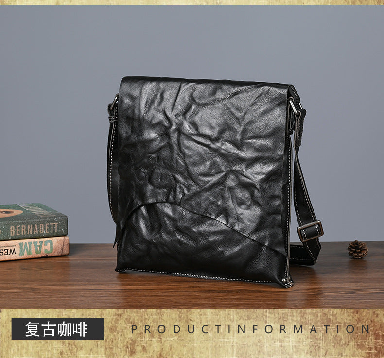 Men's Shoulder Bag Genuine Cowhide Leather Fashion Crossbody Bag for Men 