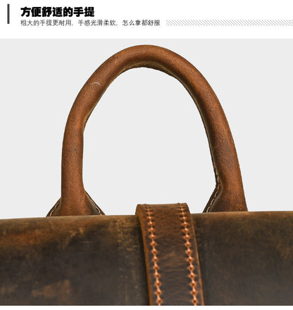 Men's backpack cowhide genuine leather retro casual computer bag for men 