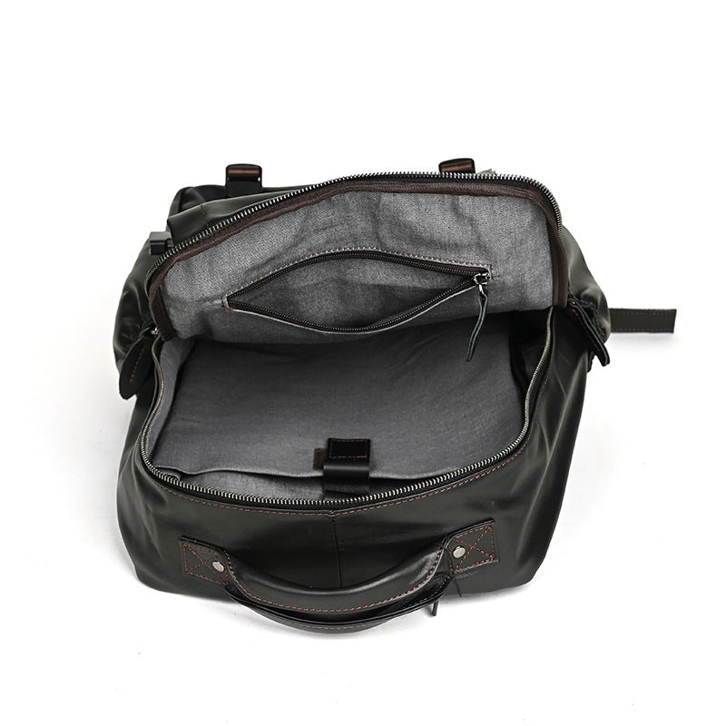 Men's backpack cowhide genuine leather retro casual business travel bag for men computer bag 
