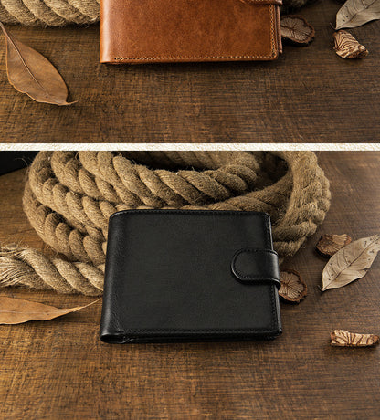 Men's Short Wallet Original Korean Fashion Bifold Soft Leather Multifunctional Driving License Men's Wallet 