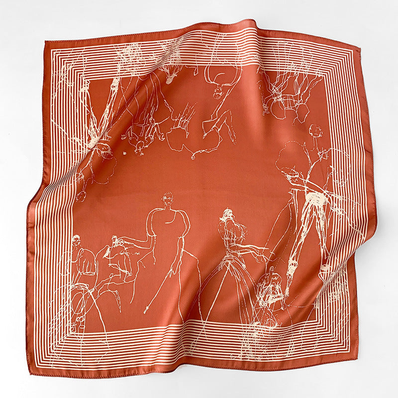 Silk scarf women fashion small scarf sheer decoration warm scarf temperament elegant
