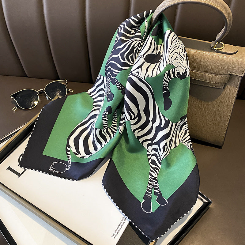 Silk scarf print pattern women's temperament commuting scarf neckerchief that goes with anything High quality