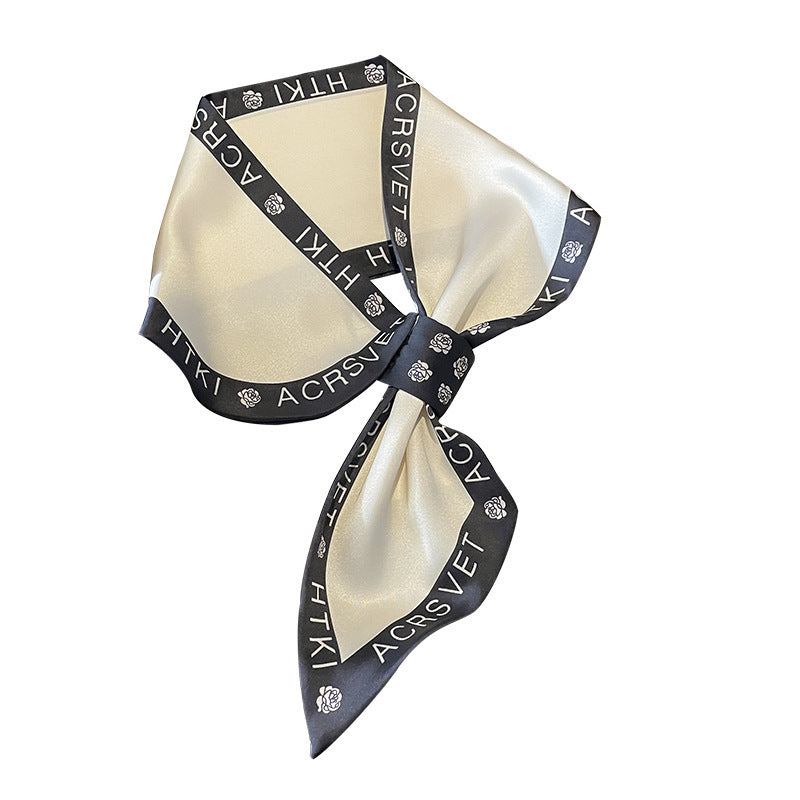 Scarf pattern mother pattern double satin crossover scarf fashion elegant temperament neckerchief that goes with anything