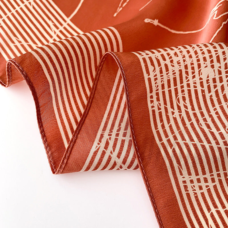 Silk scarf women fashion small scarf sheer decoration warm scarf temperament elegant