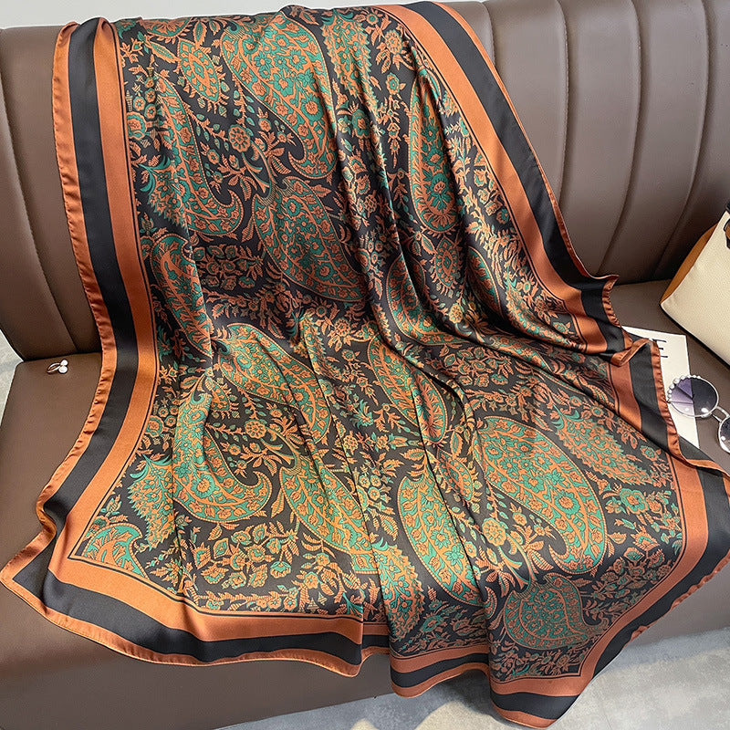 Scarf Scarf Cashew Nut Flower Sheer Sunscreen Stole Temperament Big Scarf