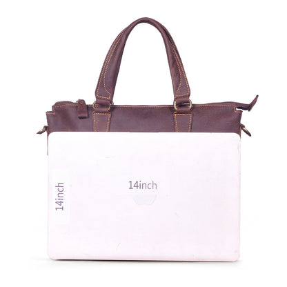 Men's Briefcase Crossbody Bag Cowhide Genuine Leather Retro Men's Shoulder Bag Handbag 