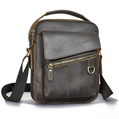 Men's Crossbody Bag Cowhide Genuine Leather Retro Travel Outdoor Men Shoulder Bag 