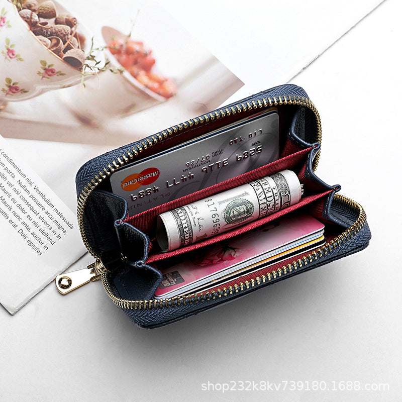 Ladies Short Wallet Women Multifunctional Folding Women's Wallet Check Simple Sheep Leather Coin Purse Ladies Wallet