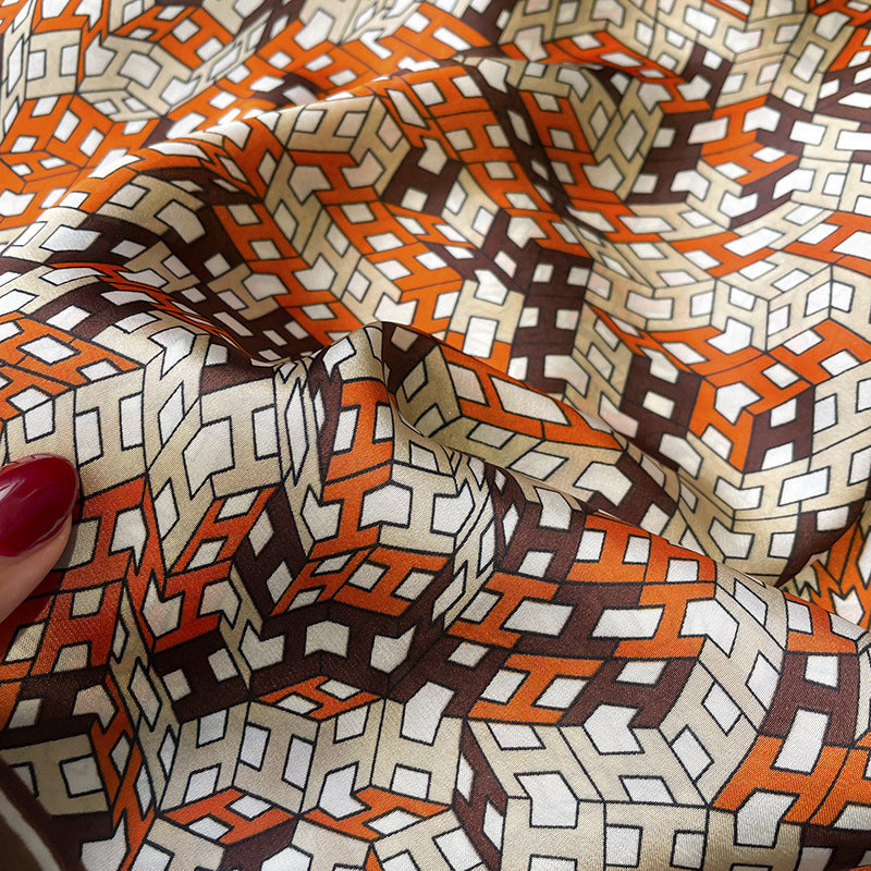 Scarf character mother pattern simulation silk temperament scarf women neckerchief long big ribbon