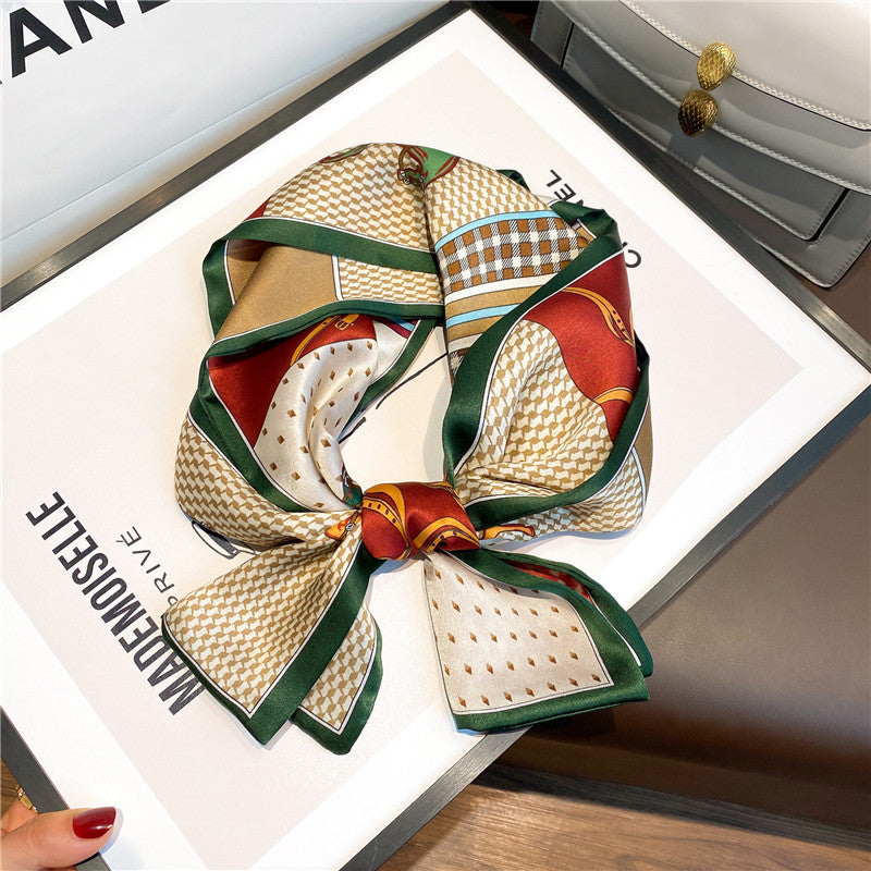 Silk scarf plaid scarf double silk satin scarf mulberry silk thread elongated ribbon double-sided neckerchief fashionable scarf