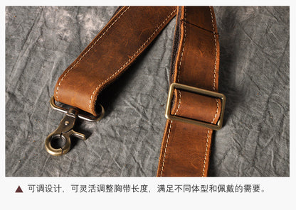 Men's bust bag Genuine cowhide leather outdoor multipurpose crossbody bag for men 