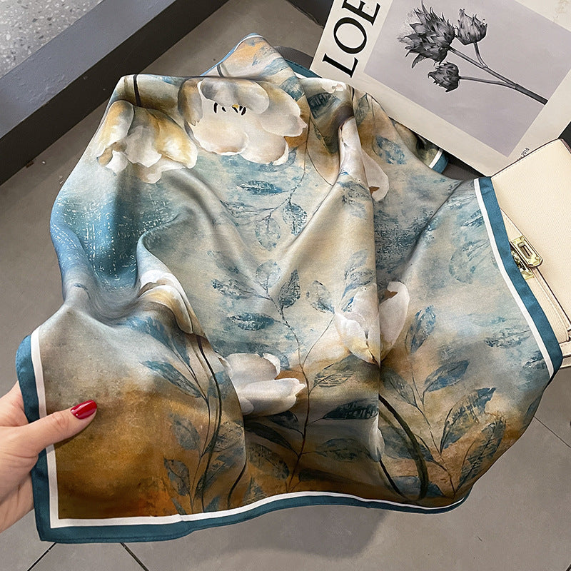 Silk scarf print pattern high quality French fashion ribbon temperament scarf that goes with anything