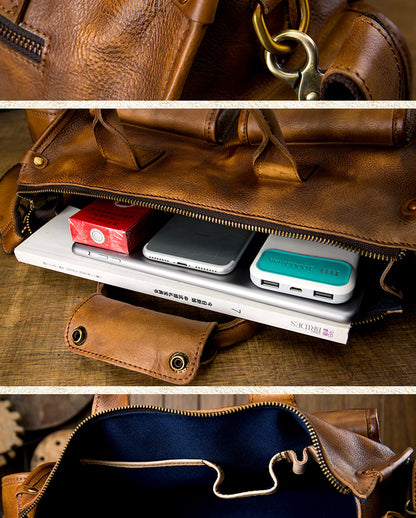 Men's original messenger bag Genuine cowhide leather handmade handbag crossbody shoulder bag for men 