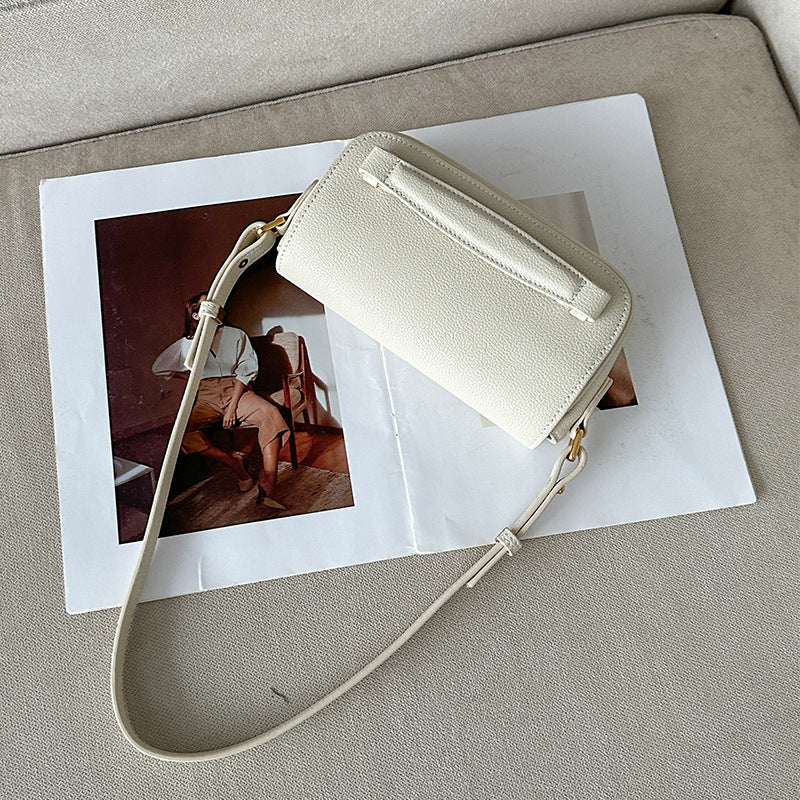 Women's bag Genuine leather armpit bag Luxury crossbody bag Cowhide square bag Single Shoulder bag that goes with anything.Pochette