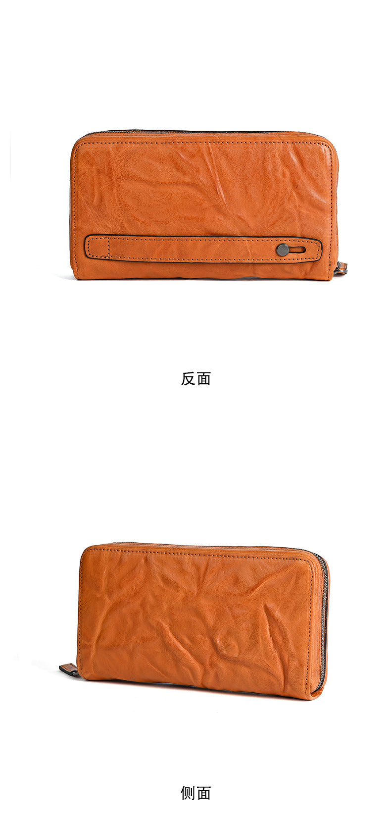 Men's Wallet Cowhide Genuine Leather Clutch Bag Mobile Phone Bag Retro Casual Men's Handbag 
